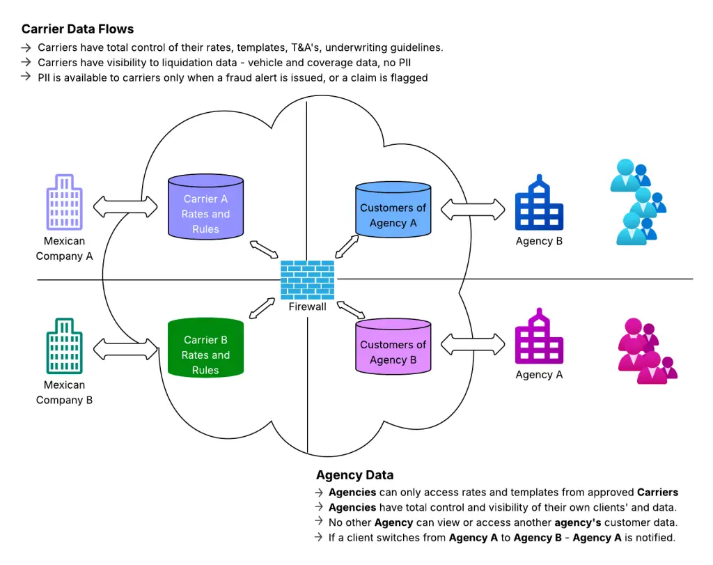 MexInsurance® Data Flows and Restrictions